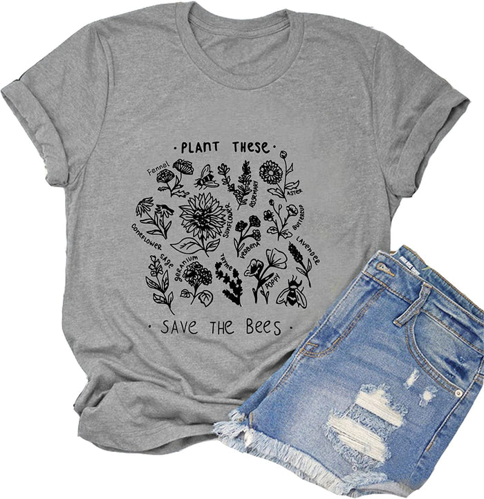 Women Plant These Save The Bees T-Shirt