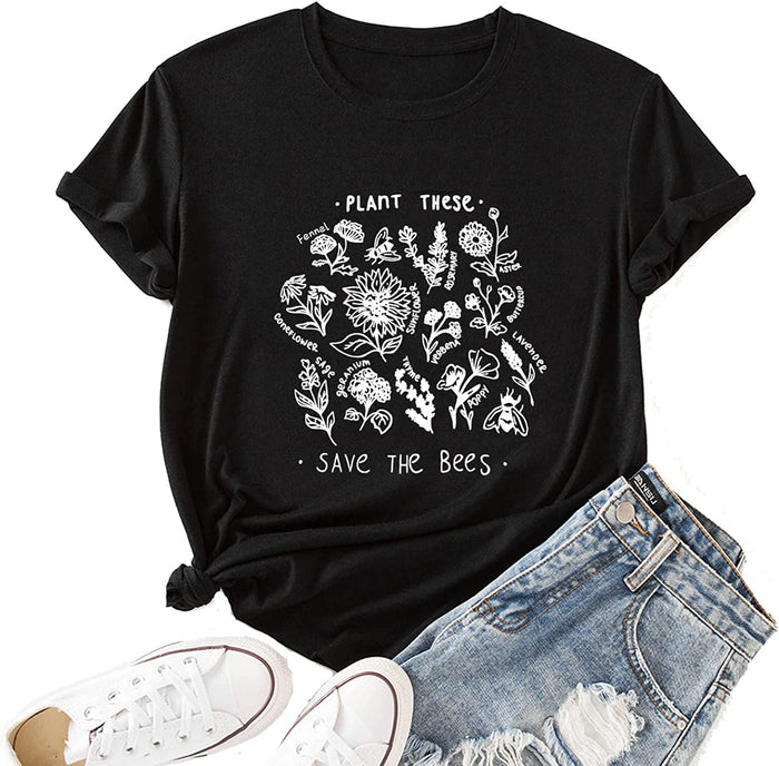 Women Plant These Save The Bees T-Shirt