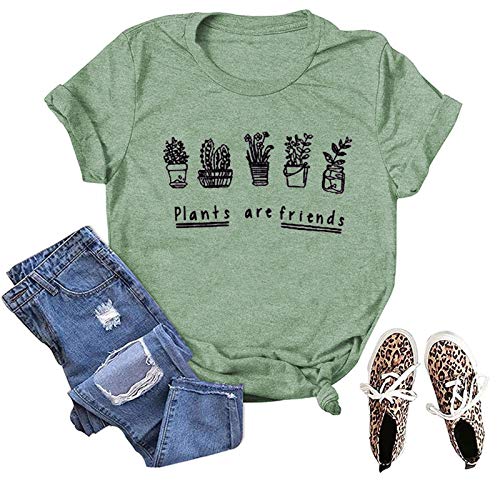 Women Plants are Friends T-Shirt Plant Graphic Shirt