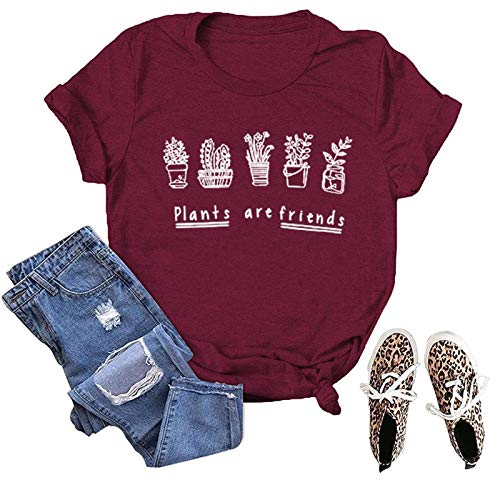 Women Plants are Friends T-Shirt Plant Graphic Shirt