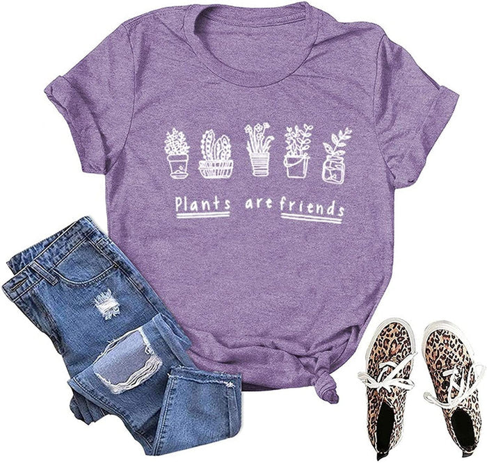 Women Plants are Friends T-Shirt Plant Graphic Shirt