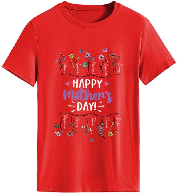 Women Raising Wildflowers Floral Mama T-Shirt Happy Mothers Day Shirt