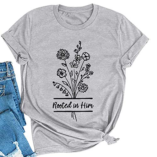 Women Rooted in Him T-Shirt Gift for Jesus Believer Faith Based Shirt