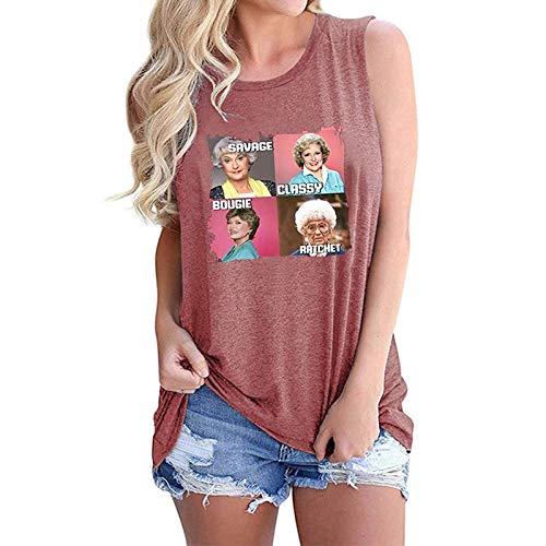 Women Savage Classy Bougie Ratchet Tank Top Golden Girls Shirt