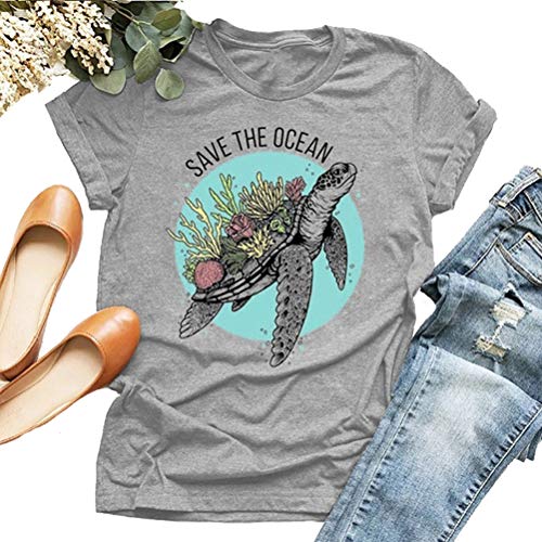 Women Save The Ocean T-Shirt Save The Turtle Shirt