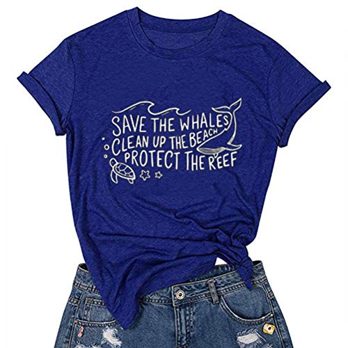 Women Save The Whales Clean Up The Beach Save The Turtle T-Shirt