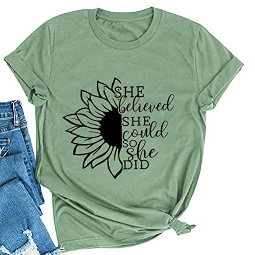 Women She Believed She Could T-Shirt Sunflower Shirt