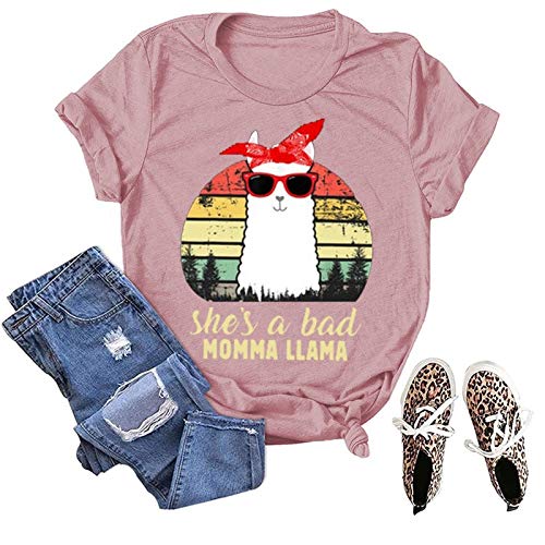Women She's A Bad Momma Llama T-Shirt Cute Llama Shirt