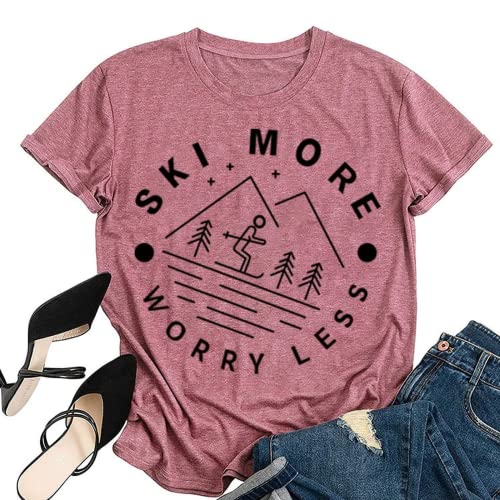 Women Ski More Worry Less Funny T-Shirt