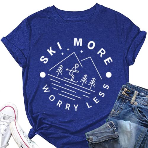 Women Ski More Worry Less Funny T-Shirt