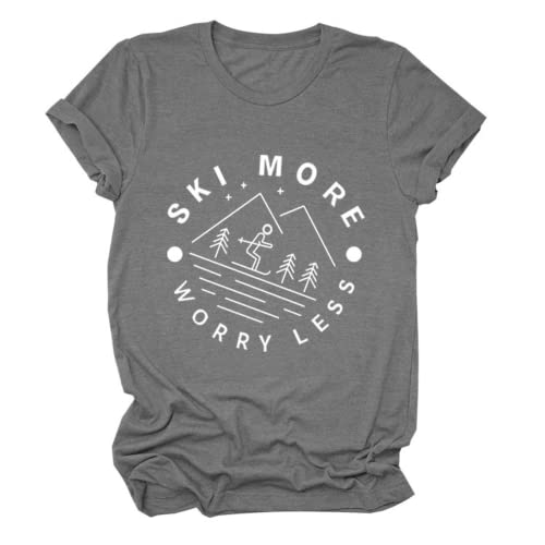 Women Ski More Worry Less Funny T-Shirt