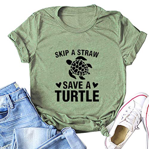 Women Skip A Straw Save A Turtle T-Shirt