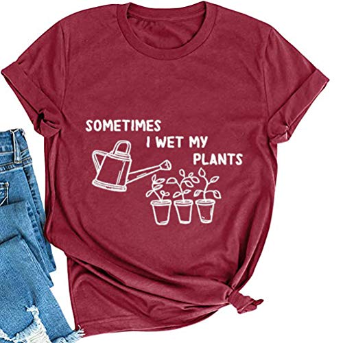 Women Sometimes I Wet My Plants T-Shirt Plant Lover Gift