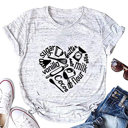 Women Sugar Vanilla Butter Milk Flour Cocoa Heart Cute T-Shirt