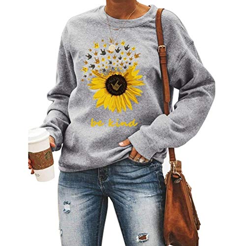 Women Sunflower Be Kind Printed Crew Neck Sweatshirt Women's Clothing