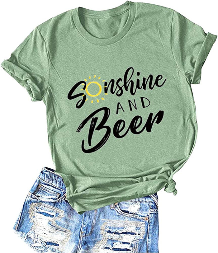Women Sunshine and Beer T-Shirt Sunshine Shirt