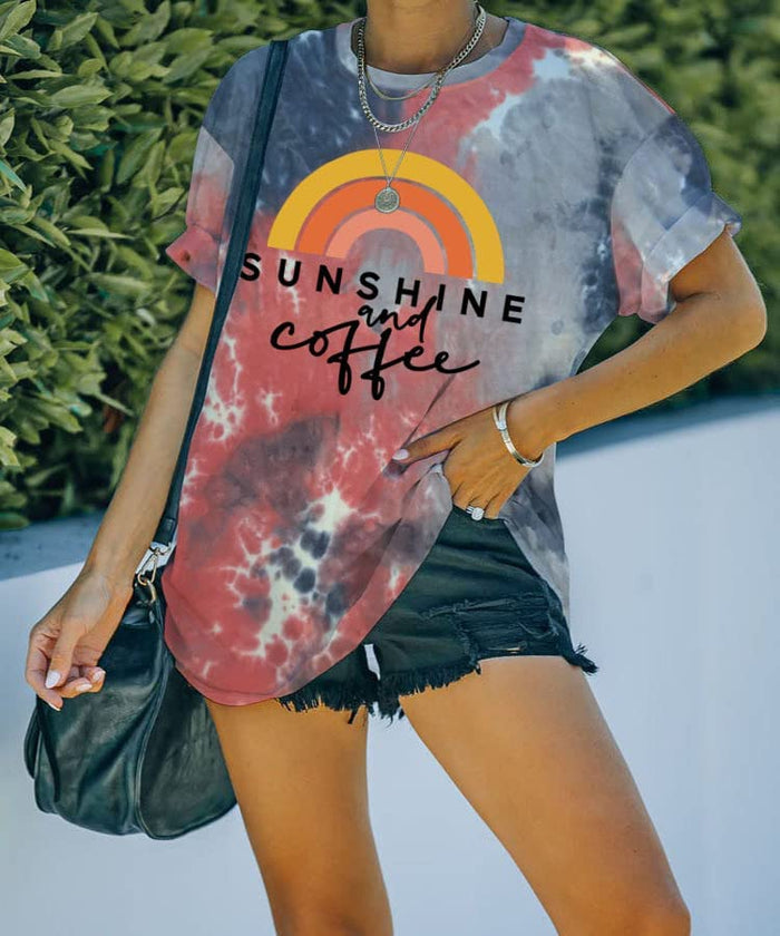 Women Sunshine and Coffee Rainbows T-Shirt