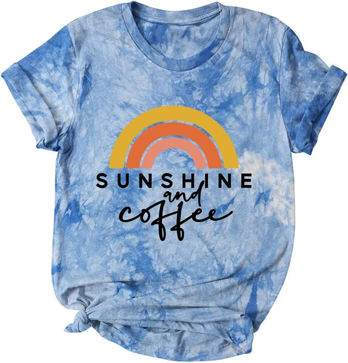 Women Sunshine and Coffee Rainbows T-Shirt