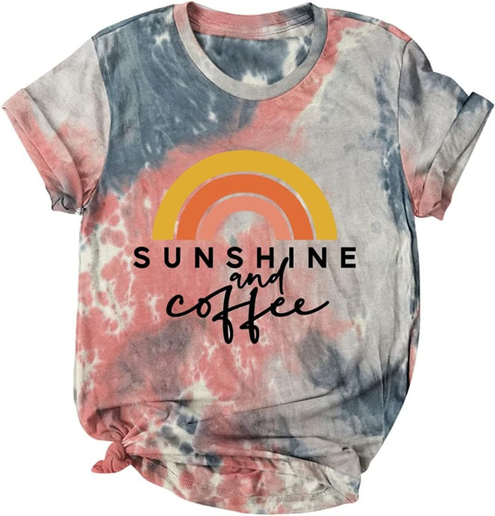 Women Sunshine and Coffee Rainbows T-Shirt