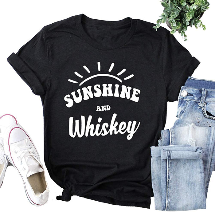 Women Sunshine and Whiskey T-Shirt Graphic T-Shirt