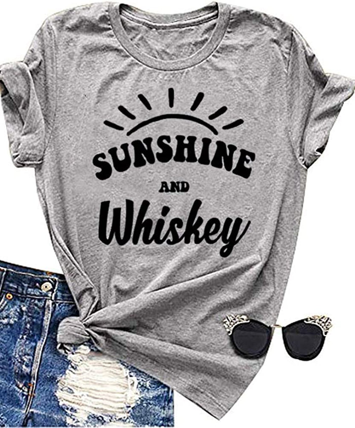 Women Sunshine and Whiskey T-Shirt Graphic T-Shirt