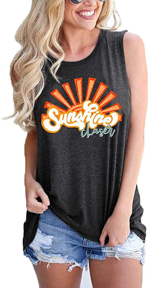 Women Sunshine Chaser Tank Sunshine Graphic Shirt