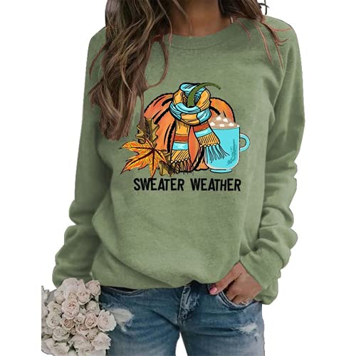 Women Sweater Weather Sweatshirt Cute Fall Shirt