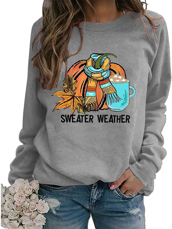 Women Sweater Weather Sweatshirt Cute Fall Shirt