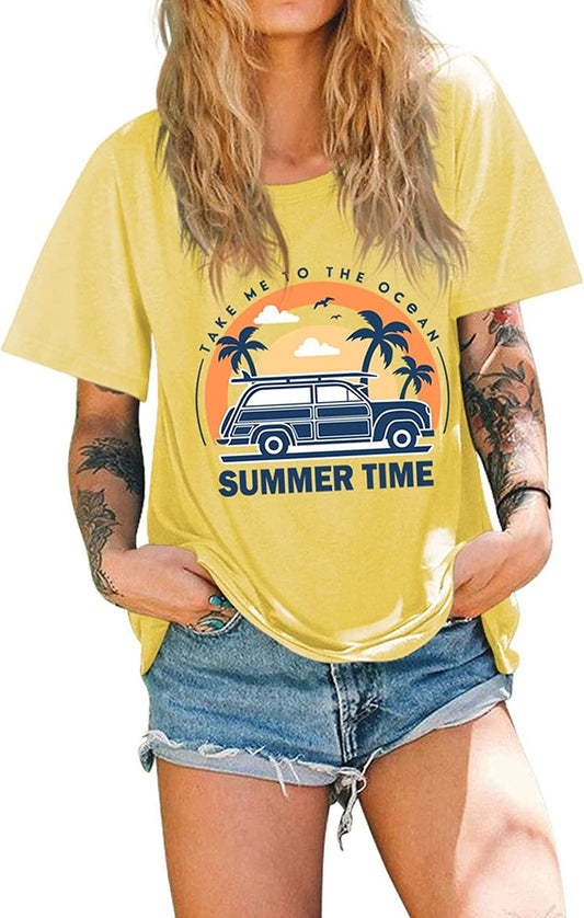 Women Take Me to The Ocean Summer Time Tshirt