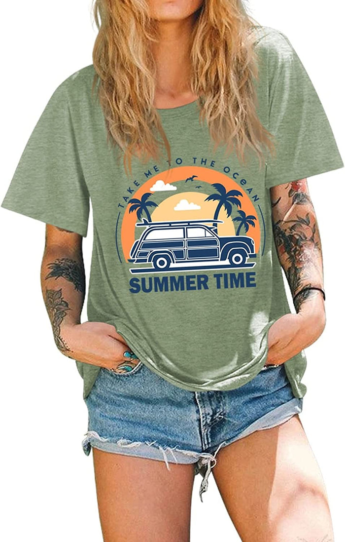 Women Take Me to The Ocean Summer Time Tshirt
