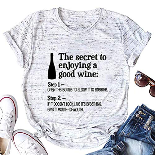 Women The Secret to Enjoying A Good Wine T-Shirt Funny Wine Shirt