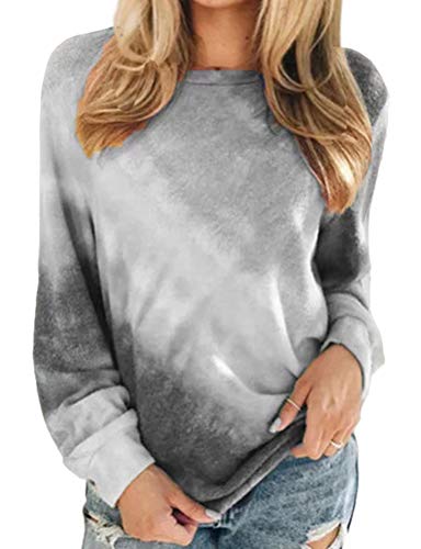 Women Tie Dye Long Sleeve Blouse Multi Color Shirt