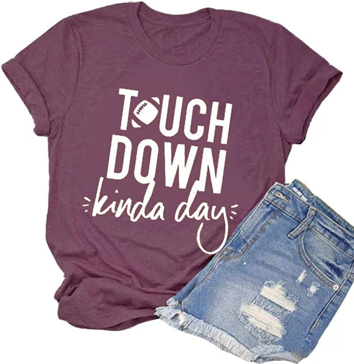 Women Touchdown Season Football T-Shirt Game Day Football Shirt