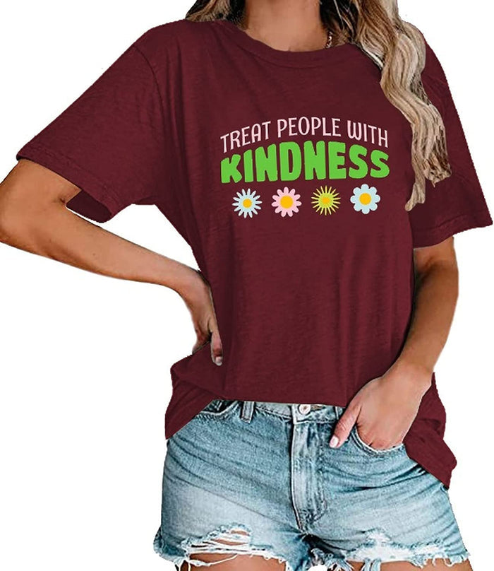 Women Treat People with Kindness Graphic T-Shirt