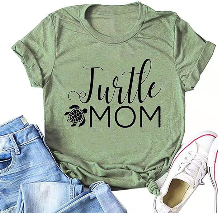 Women Turtle Mom T-Shirt Turtle Shirt