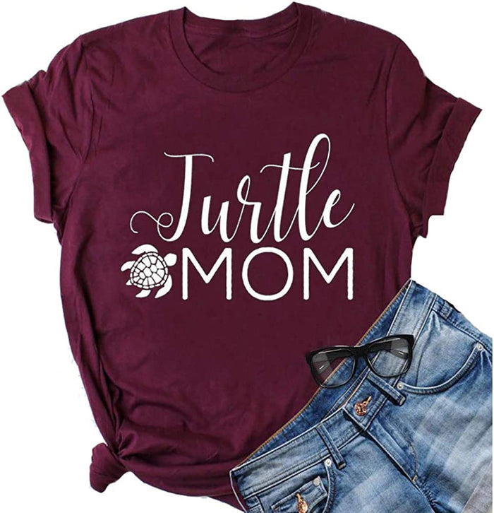 Women Turtle Mom T-Shirt Turtle Shirt