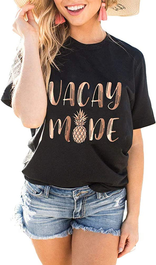 Women Vacay Mode T-Shirt Pineapple Shirt