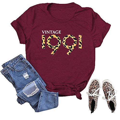 Women Vintage 1991 Birthday T-Shirt