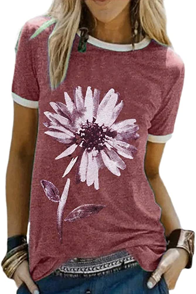 Women Vintage Daisy T-Shirt Floral Shirt