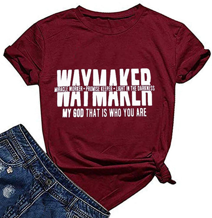 Women Way Maker Miracle Worker Promise Keeper T-Shirt Way Maker Shirt