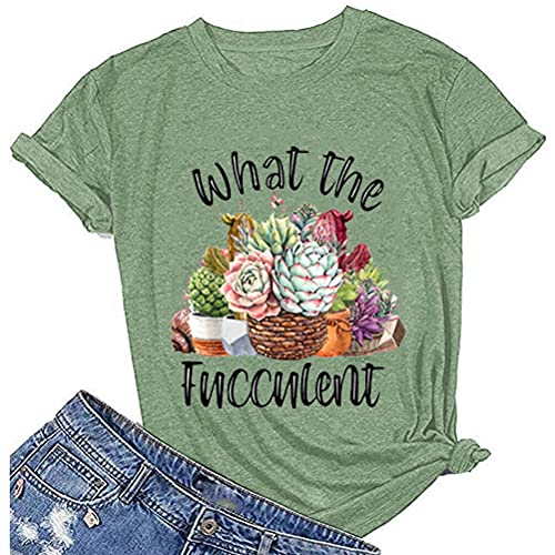 Women What The Fucculent T-Shirt Cactus Succulents Shirt