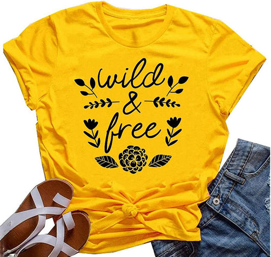 Women Wild Tree & Free Flower T-Shirt