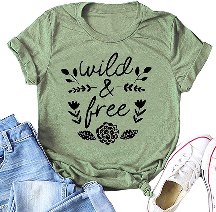 Women Wild Tree & Free Flower T-Shirt
