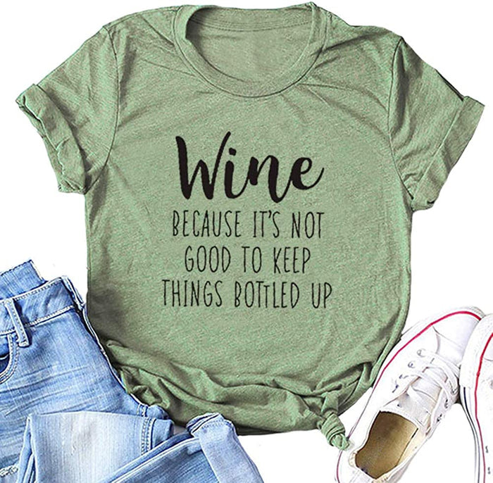 Women Wine T-Shirt Graphic Shirt