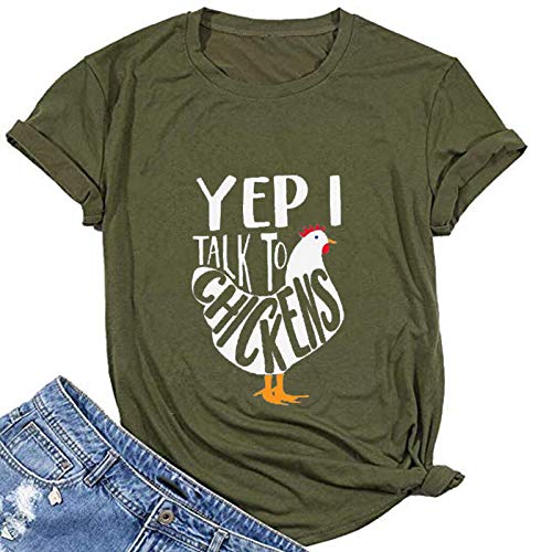 Women Yep I Talk to Chickens T-Shirt Cute Chicken Buffs Tee Gift
