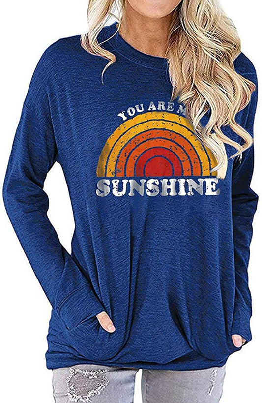 Women You are My Sunshine Blouse with Pockets