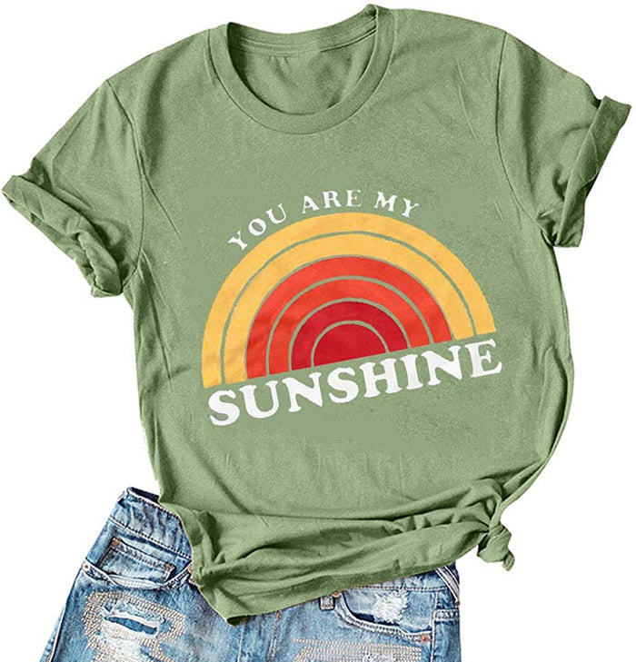 Women You are My Sunshine T-Shirt Rainbow Shirt