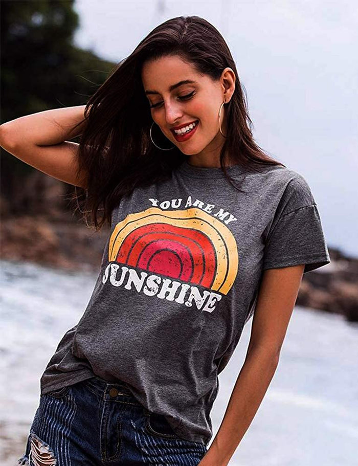 Women You are My Sunshine T-Shirt Rainbow T-Shirt