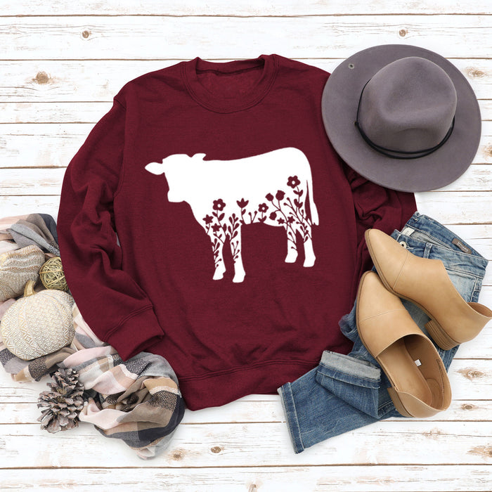 Wine red sweater (white font) / S