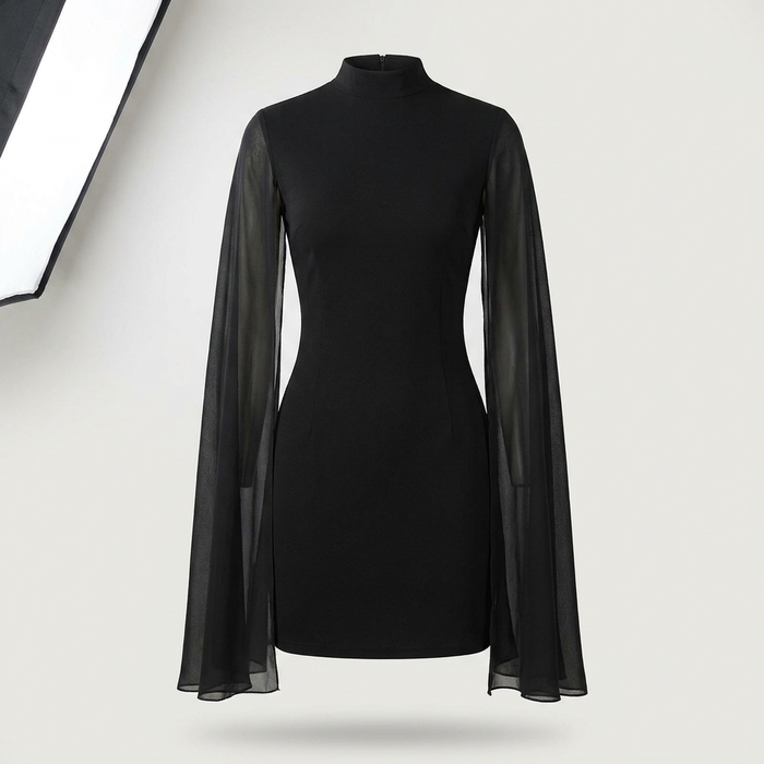 Women's Black Cape Sleeve Bodycon Dress Canada | Parcel Theory